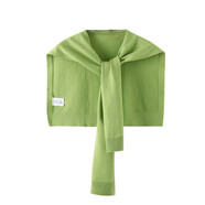 假日概念針織條紋披肩外搭高端女夏季薄款空調衫圍脖護肩頸網(wǎng)紅搭肩小圍巾 牛油果綠