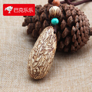 巴克樂(lè)樂(lè)簡(jiǎn)約復(fù)古文藝棉麻女裝掛件民族風(fēng)項(xiàng)鏈女長(zhǎng)款毛衣鏈菩提吊墜配飾品 千眼菩提蓮花款