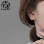 Royal sasa皇家莎莎S925銀耳環(huán)女簡(jiǎn)約氣質(zhì)彈簧圈圈網(wǎng)紅小耳釘耳飾潮韓國 香檳CP