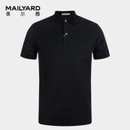 MAILYARD/美爾雅短袖T恤 商務(wù)休閑男士夏季翻領(lǐng)時(shí)尚 729 黑色 L /50