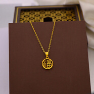 夢(mèng)泡越南沙項鏈女蝴蝶結吊墜鎖骨鏈小眾頸鏈鍍 0字鏈+福牌