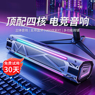 Senxun【柏林之聲】電腦音響音箱臺(tái)式有線藍(lán)牙長(zhǎng)條電競(jìng)游戲音響低音炮家用桌面多媒體筆記本揚(yáng)聲器音箱 太空灰【有線+藍(lán)牙丨機(jī)甲R(shí)GB】