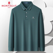 夢(mèng)特嬌（MONTAGUT）男士長(zhǎng)袖Polo衫翻領(lǐng)25春秋親膚舒適彈力T恤 墨綠 L/50