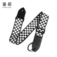 番易吉他背帶A1ZO-經(jīng)典款配件電吉他繩肩帶民謠尤克里里男女生免打 黑白格子吉他背帶1條