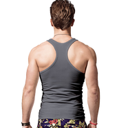 續點(diǎn)工字背心男夏季彈力修身休閑健身緊身運動(dòng)跨欄棉男士吊帶無(wú)袖坎肩 深灰色 2XL 碼140-152斤左右修身版型