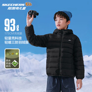 Skechers斯凱奇兒童羽絨服男童女童外套保暖中大童冬裝P424K076/P425K050 碳黑/0018 150 cm