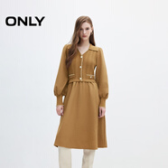 ONLY秋季氣質(zhì)優(yōu)雅拼接V領(lǐng)中長裙針織連衣裙女|124307012 E10 烤椰子棕色 M (165) 84A