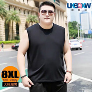 XQB 男士加肥加大碼背心無(wú)袖寬肩運(yùn)動(dòng)打底衫內(nèi)衣寬松坎肩胖子健身汗衫 背心黑色( M