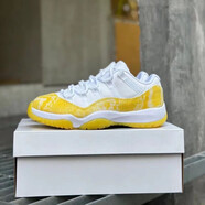 耐克（NIKE）【極速發(fā)貨】耐克Air Jordan 11 AJ11 25周年黑銀大魔王籃球鞋 AH7860-107  白黃 36