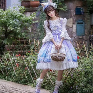 洛麗塔公主裙lolita原創(chuàng)裙子洋裝LO裙洛莉塔蘿莉塔日系JSK連衣裙lo裙復(fù)古甜美 販夢(mèng)使者紫色JSK 均碼