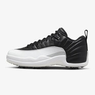 耐克（NIKE）Air Jordan 12 Low 系列 低幫版 全掌氣墊緩沖 男士高爾夫球鞋 白黑DH4120-010 8 標(biāo)準(zhǔn)41/US