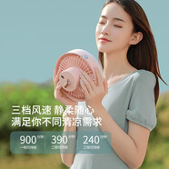 派凡 小風(fēng)扇 小吊扇床上電風(fēng)扇宿舍靜音usb充電免打孔掛式掛扇壁扇廚房戶外露營帳篷便攜多功能 粉【帶夜燈/遙控器+三米線+掛鉤】 4000mAh