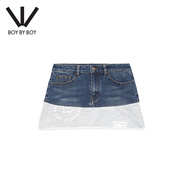 BOY BY BOY夏潮牌女裝牛仔半身裙字母印花潮流趣味包臀W59000 藍(lán)色 S