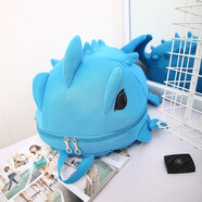 途尊（kingtrip）創(chuàng  )意卡通雙肩包韓版潮 恐龍怪獸背包男女個(gè)性學(xué)生書(shū)包搞怪旅行包 大號藍色