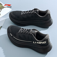李寧（LI-NING）凌越男鞋跑步鞋2025夏秋新款輕便柔軟時(shí)尚百搭網(wǎng)面透氣休閑慢跑鞋 黑色-6 42
