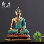 泰國坐佛擺件手工銅藝桌面裝飾品 東南亞風(fēng)格家居客廳擺設(shè)禪意佛像工藝品