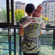 優(yōu)恩蓓四季款四川老式棉布背巾后背式寶寶傳統背帶嬰兒背袋背裙 檸檬方格 XXL