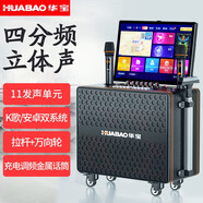 華寶KTV音響視頻一體機(jī)戶外K歌廣場(chǎng)舞便攜式網(wǎng)絡(luò)觸屏點(diǎn)歌機(jī)家用卡拉OK帶屏幕音箱拉桿音響視頻拉桿音箱 B22四分頻9喇叭拉桿雙話筒