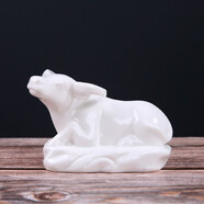 fw創(chuàng)意陶瓷工藝品12十二生肖擺件動物屬相客廳房間玄關(guān)桌面擺設(shè)瓷器小號羊家居裝飾工藝品 白瓷牛小號