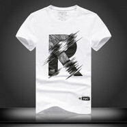 catwick 歐洲站2023新款短袖T恤男士圓領(lǐng)修身絲光棉潮流字母印花男裝t 白色 M