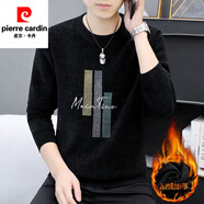 皮爾卡丹毛衣男冬季新款男士針織羊打底毛線(xiàn)衫休閑百搭加絨加厚保暖上衣 6983黑色【加絨加厚】 3XL (建議150-165斤)