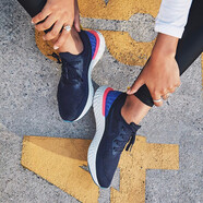 耐克（NIKE）新款女鞋React Flyknit 泡沫顆粒編織緩震休閑鞋網(wǎng)鞋跑步鞋 AQ0070-400 38.5