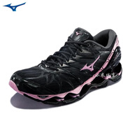 美津濃（MIZUNO）女式 Wave Prophecy7預(yù)言7減震緩沖跑步鞋J1GD180034 J1GD180034-黑/嫩粉/深灰 36.5 230