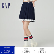 GAP女裝春秋時尚學(xué)院風(fēng)迷你百褶針織短裙減齡半身裙876133