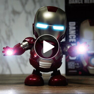 吳氏物語(yǔ)跳舞鋼鐵俠機器人兒童玩具男孩小孩1-3歲寶寶嬰兒新生兒0-6個(gè)月 鋼鐵俠【彩紙】+電池（不充電） 電動(dòng)會(huì )唱歌走路的機械人