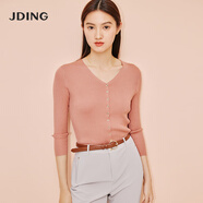 嬌鼎（JDING）商場同款 條紋針織衫修身長袖拼接 海軍風(fēng)針織開衫CJRH338 肉桂粉CJRI308R9 M -100-110斤