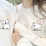 love legend情侶裝衛(wèi)衣秋冬男女同款新款百搭休閑圓領(lǐng)寬松外套學(xué)生班服定制 (小白男) 白色 S(建議100斤以下穿)