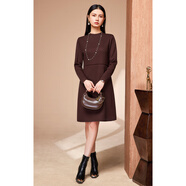 亦朵品牌打底長(cháng)袖羊毛連衣裙新款女氣質(zhì)裙子秋冬氣場(chǎng)強大女裝 茜色 M