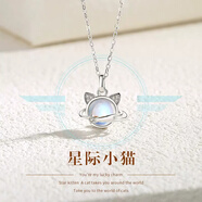 締晶 貓咪項鏈實用高級感輕奢2025款925銀吊墜首飾生日禮物送女友老婆 【禮盒包裝】貓星系項鏈-D579