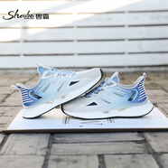 獸霸（Shouba）男鞋新款時(shí)尚潮流網(wǎng)面鞋子運(yùn)動休閑鞋學(xué)生軟底舒適跑步鞋運(yùn)動鞋 灰綠 39