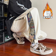 主意范（ZHUYIFAN）胖子大碼褲子男衛.褲加肥加大碼哈倫運動(dòng)褲子春秋款束腳燈籠褲潮 A022-HK23767米色加絨 5XL 200-230斤