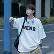 皇呈（HUANGCHENG）短袖t恤男衣服男裝夏季潮牌潮流衣服美式寬松半袖打底衫內(nèi)搭圓領(lǐng) 白色 XL 115-140 優(yōu)先發(fā)貨