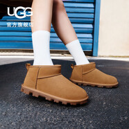 UGG秋季男女同款舒適短筒靴時(shí)尚雪地靴1166732CHE|栗色37