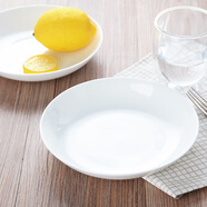 紅牡丹 白色骨瓷盤(pán)子套裝家用西餐盤(pán)釉下彩菜盤(pán)純白碟子陶瓷牛排盤(pán)沙拉 純白7英寸飯盤(pán)4個(gè) 7英寸