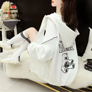 AEMAPE慵懶風(fēng)連帽衛衣女2025春秋冬季女裝個(gè)性時(shí)尚百搭開(kāi)衫外套女裝上衣 2206白色 M