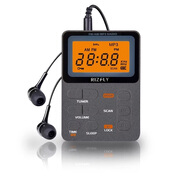 米躍MY-01M便攜式FM/AM兩波段收音機插卡MP3播放器會(huì )議培訓調頻接收器袖珍迷你口袋收音機無(wú)喇叭立體聲 灰色升級版 無(wú)外放送耳機
