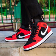 耐克（NIKE）男鞋女鞋Air Jordan 1 Mid AJ1運動(dòng)鞋實(shí)戰戰靴耐磨籃球鞋 554724-554725-061 紅外線(xiàn) 36