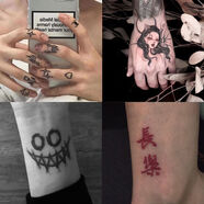 麥思倫紋身貼紙防水周邊持久手臂貼紙二次元aj喬丹籃球標志logoNBA卡通 長(cháng)樂(lè )5+鬼臉5+火焰5+少女5