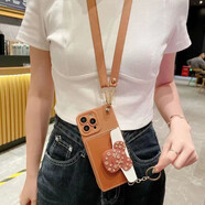 盾殼 小狗 蘋果 手機(jī)殼 斜挎 零錢包 簡(jiǎn)約 女款 插卡 卡包 輕奢 軟殼 小兔 掛脖 ins風(fēng) 棕色半身暴力熊卡包+斜挎掛繩 4.7英寸-蘋果6/6S專屬