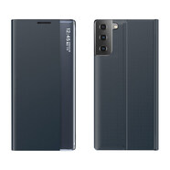 潮尚美 三星Galaxy S21+5G手機(jī)殼Samsung S21Ultra case翻蓋式皮套S2 三星S21+/Plus【寶藍(lán)色】配軟膜