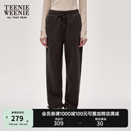 Teenie Weenie小熊女冬裝簡(jiǎn)約復(fù)古運(yùn)動(dòng)仿羊羔絨束腳衛(wèi)褲休閑褲長(zhǎng)褲 煤灰色 M (165)
