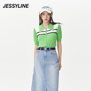 Jessy line夏季專柜款 杰茜萊綠色短袖針織開衫女 323104440 綠色 XS/155