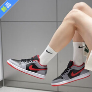 耐克（NIKE）官方艦店男子Air Jordan aj1秋季新款低幫運(yùn)動板鞋耐磨復(fù)古籃球鞋 553558-060-灰/紅 42