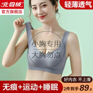 北極絨【黑科技果凍條】無痕內(nèi)衣女小胸聚攏無鋼圈文胸防下垂少女內(nèi)衣 膚色（薦） 2XL （建議120-135斤 38/85ABC）