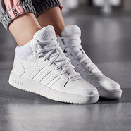 阿迪達斯（adidas）女鞋 秋季經(jīng)典時尚潮流高幫小白鞋運動鞋舒適耐磨休閑鞋板鞋 B42099/純白中幫小白鞋 37