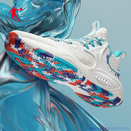 喬丹（QIAODAN）【破影5】籃球鞋男鞋低幫實(shí)戰秋季新款回彈減震實(shí)戰訓練運動(dòng)鞋子 喬丹白/智能藍 巭回彈+TPU防側翻 40.5